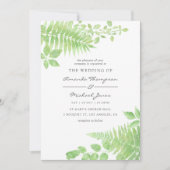Watercolor Greenerity Foliage Hochzeit Einladung (Vorderseite)