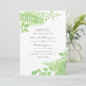 Watercolor Greenerity Foliage Hochzeit Einladung (Stehend Vorderseite)