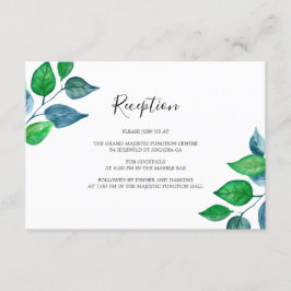 Watercolor Greenerity Foliage Hochzeitsempfang Begleitkarte
