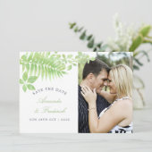 Watercolor Greenerity Foliage Wedding Save the Dat Date (Stehend Vorderseite)