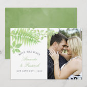 Watercolor Greenerity Foliage Wedding Save the Dat Date (Vorne/Hinten)