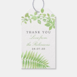 Watercolor Greenerity Foliage Wedding Vielen Dank Geschenkanhänger