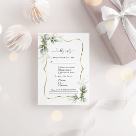Watercolor Greenerity Gold Song Anfrage Hochzeit RSVP Karte