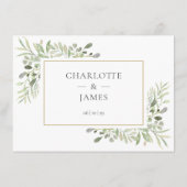 Watercolor Greenerity Hochzeitsinformationen Begleitkarte (Rückseite)