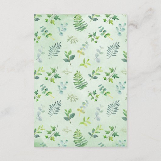 Watercolor Greenerity Hochzeitsinformationskarten Begleitkarte (Rückseite)