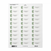 Watercolor Greenerity Wedding Address Label (Vorne)