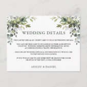 Watercolor Greenerity Wedding Details Beilage Kart Postkarte (Vorderseite)