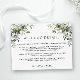 Watercolor Greenerity Wedding Details Beilage Kart Postkarte