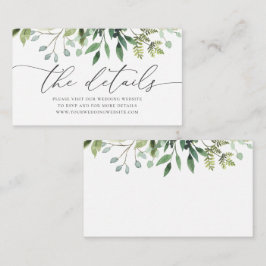Watercolor Greenerity Wedding Details Eintrittskar Begleitkarte