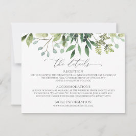 Watercolor Greenerity Wedding Details Eintrittskar RSVP Karte