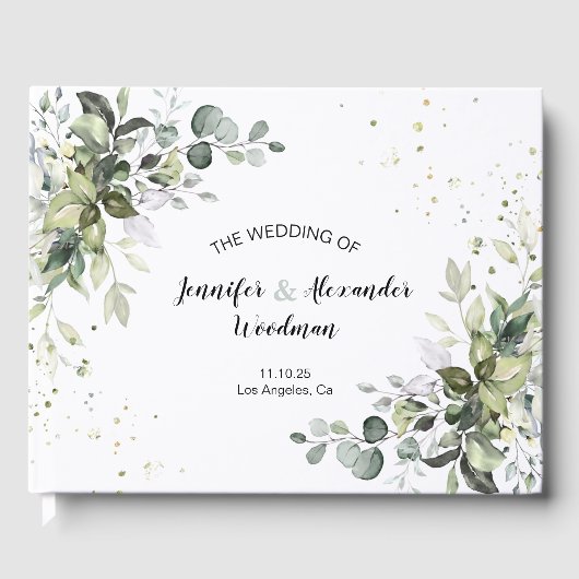 Watercolor Greenerity Wedding Gästebuch (Vorderseite)