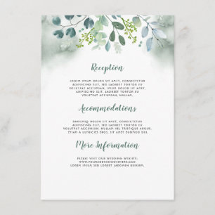 Watercolor Greenerity Wedding Information Guest Begleitkarte