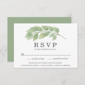 Watercolor Greenerity Wedding Meal Choice RSVP Kar (Vorne/Hinten)