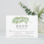 Watercolor Greenerity Wedding Meal Choice RSVP Kar Karte (Stehend Vorderseite)