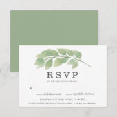 Watercolor Greenerity Wedding Meal Choice RSVP Kar Karte (Vorne/Hinten)