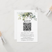 Watercolor Greenerity Wedding QR UAWG Karte (Vorderseite/Rückseite Beispiel)