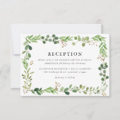 Watercolor Greenerity Wedding Reception Card Einladung (Vorderseite)