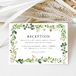 Watercolor Greenerity Wedding Reception Card Einladung