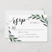 Watercolor Greenerity Wedding RSVP (Vorderseite)