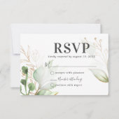 Watercolor Greenerity Wedding RSVP (Vorderseite)