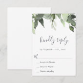 Watercolor Greenerity Wedding RSVP Response Cards Karte (Vorne/Hinten)
