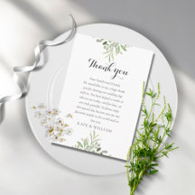 Watercolor Greenerity Wedding Script Vielen Dank