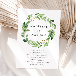 Watercolor Greenerity Wreath Einladung