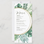 Watercolor Greenerity Wreath Wedding Menu Card (Vorderseite)