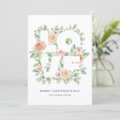 Watercolor Greenery and Roses Valentine's Day (Stehend Vorderseite)