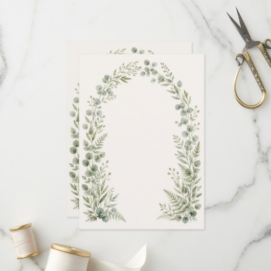 Watercolor Greenery Arch Wedding Program Programm (Vorderseite/Rückseite Beispiel)