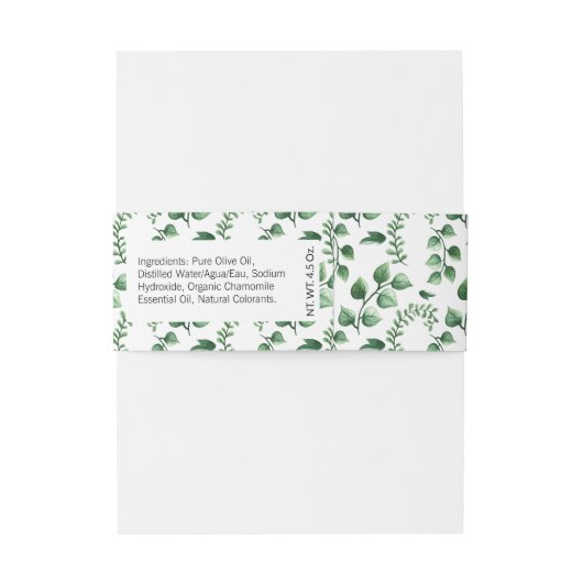Watercolor Greenery Artisan Soap Band Wrap (Rückseitenbeispiel)