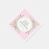 Watercolor Greenery Baby Girl Pink Dusche Serviette (Ecke)