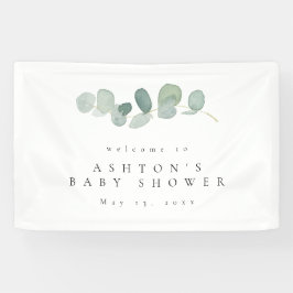 Watercolor Greenery Baby Shower Banner