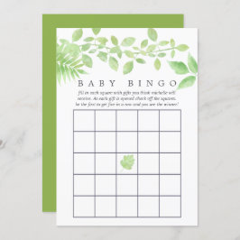 Watercolor Greenery Baby Shower Bingo Einladung