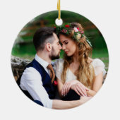 Watercolor Greenery Berries Gold FOTO BACK Keramik Ornament (Hinten)