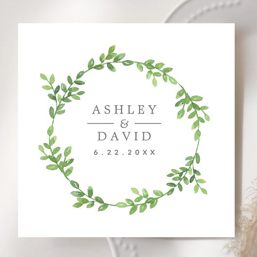 Watercolor Greenery Bloral Eukalyptus Wedding Serviette