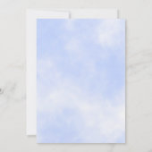 Watercolor Greenery Blue Baby Dusche | Sprinkle Einladung (Rückseite)