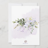 Watercolor Greenery Blush Pink Dusty Purple Einladung (Rückseite)