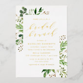 Watercolor Greenery Bridal Brunch Folieneinladung (Vorderseite)