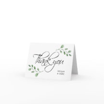 Watercolor Greenery Bridal WEDDING Vielen Dank FOT