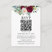 Watercolor Greenery Burgundy Floral QR UAWG Begleitkarte (Vorderseite)