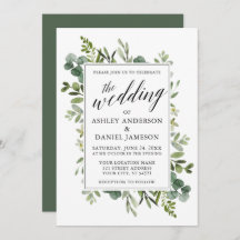 Watercolor Greenery Calligraphy Sage Wedding