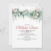 Watercolor Greenery Christmas Dinner Einladung (Vorderseite)