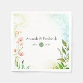 Watercolor Greenery Crystal Wedding Serviette (Vorderseite)