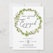 Watercolor Greenery Efeu Kranz Moderne Verlobung Einladung (Vorderseite)