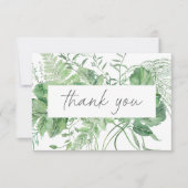 Watercolor Greenery Fern Rustic Wedding Dankeskarte (Vorderseite)