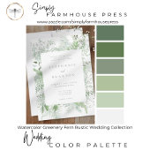 Watercolor Greenery Fern Rustic Wedding Einladung