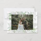 Watercolor Greenery Fern Rustic Wedding Photo Save The Date (Rückseite)