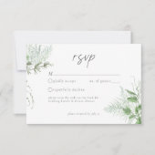 Watercolor Greenery Fern Rustic Wedding QR RSVP Karte (Vorderseite)