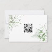 Watercolor Greenery Fern Rustic Wedding QR RSVP Karte (Rückseite)